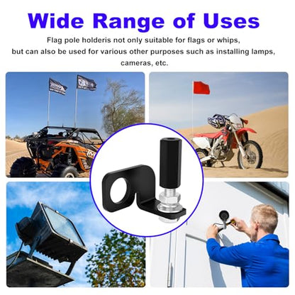 Flag Pole Mount - Dirt Bike Flag Pole Holder for Motorcycle Flag Holder 1/4" Rear Axle Whip Mounts 22.5mm Diameters Dirtbike Flag Mount Kit - 2 Pack