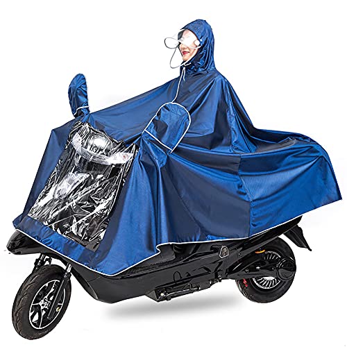 Unisex Adult Poncho Waterproof Rain Poncho Outdoors Bike Ebike Motorcycle Scooter Cycling Jacket Raincoat Cape Rain Cover - color: Royal Blue