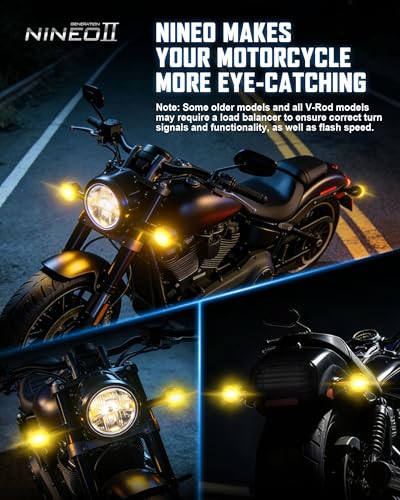 NINEO Motorcycle 1156 LED Turn Signals, Amber Bright Blinker, As Original 2" Bullet Style Models, Rear Led Lights, Compatible for Most Family Motorbcycle, Pack of 2 - size: 1156 amber