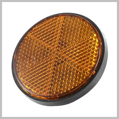 4 Pcs M6x1.0 Orange Red Plastic Universal Round Screw Mount Reflective Warning Reflector with Nut for Motorcycle Bike Replacement Car Parts