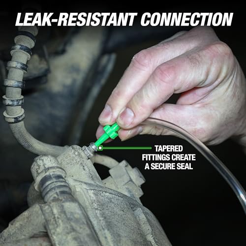 OEMTOOLS 25036 Bleed-O-Matic One-Man Brake Bleeder Kit, Featuring An Opaque Brake Bleed Bottle / Transparent Hoses and Tapered Fittings, No Mess Brake Fluid Bleeding , Multi color(Packaging May Vary) - style: Brake Bleeder Kit