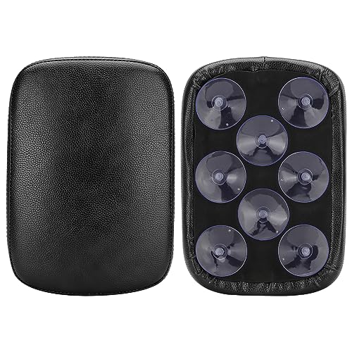Motorcycle Rectangular Passenger Pad Seat Rear Leather Pillion Cushion 8 Suction Cup Compatible with Harley Dyna Sportster XL 883 1200 Chopper Custom - style: 8 Suction Cup-Black