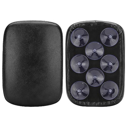 Motorcycle Rectangular Passenger Pad Seat Rear Leather Pillion Cushion 8 Suction Cup Compatible with Harley Dyna Sportster XL 883 1200 Chopper Custom - style: 8 Suction Cup-Black