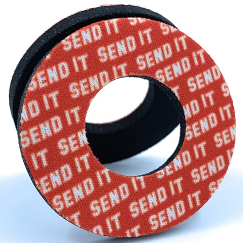 SEND IT Grip Donuts for Motorcycle, Dirt Bike, BMX, ATV - Soft Foam Pads to Prevent Blisters - Universal Fit, Easy Install, Multiple Colors - Durable, Comfortable, Anti-Vibration Handlebar Accessories - color: Red