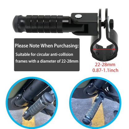 Universal Motorcycle Foldable Pedal Foot Nail, Bicycle Foldable Pedal, 90 Degree Fixed Foldable Pedal Bracket, (0.87-1.1 Inch) - size: 0.87-1.1 Inch