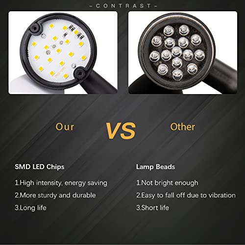 SMD LED Bullet Turn Signals Motorcycle Amber Front Rear Blinker Grill Indicator Universal Compatible for Honda Yamaha Suzuki Kawasaki Harley Chopper Bobber Dyna(Black-Amber) - color: C-Black Amber
