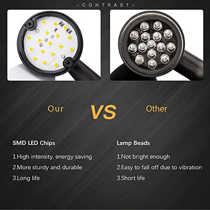 SMD LED Bullet Turn Signals Motorcycle Amber Front Rear Blinker Grill Indicator Universal Compatible for Honda Yamaha Suzuki Kawasaki Harley Chopper Bobber Dyna(Black-Amber) - color: C-Black Amber