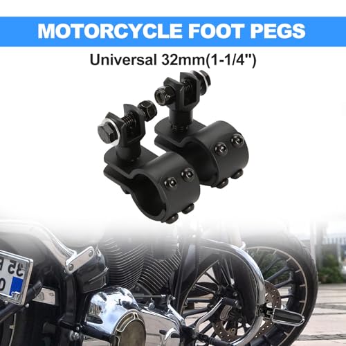 INNOGLOW 32mm 1-1/4" Highway Foot Peg Clamps - Heavy Duty Billet Aluminum Motorcycle Footpeg Bracket Mounts Fit for Engine Guard Frame Tube Harley Honda Yamaha Kawasaki ATV UTV