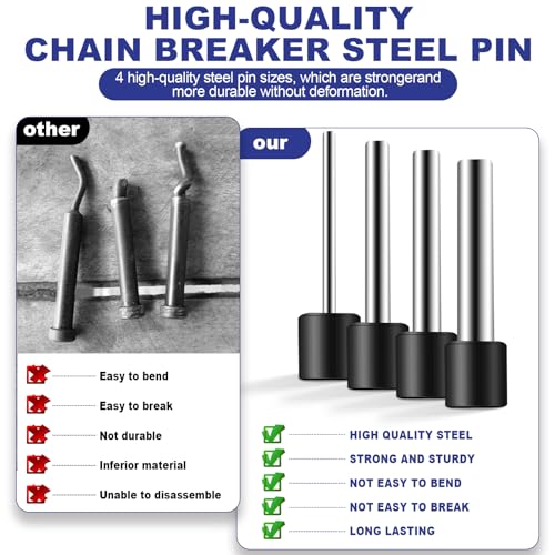 Motorcycle Chain Breaker Rivet Tool, 19pc Chain Brake Tool Set, Chain Link Cutter Removal Tool For Motorcycle Bike Atv Cam & 25 To 930 Chains