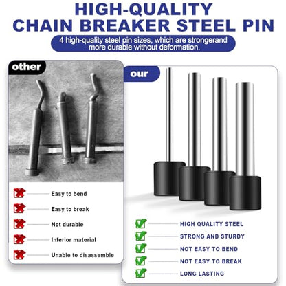 Motorcycle Chain Breaker Rivet Tool, 19pc Chain Brake Tool Set, Chain Link Cutter Removal Tool For Motorcycle Bike Atv Cam & 25 To 930 Chains