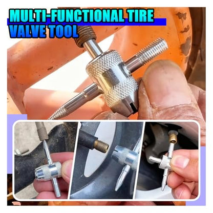 YoRise 4-Way Car Tire Valve Core Removal Tool, Multifunctional 4-in-1 Automotive Valve Stem Puller, Universal Vehicle Tire Stem Repair Wrench for Car, Bike, Bicycle, Automobile(4PCS) - size: 4PCS