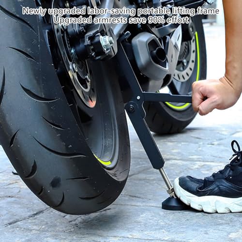 Rear Paddock Stand - Wheel Service Motorcycle Lift Stand, Adjustable Height Support Bracket | Non-Slip Wheel Lifter, Portable Maintenance Tool for Garage Use with All Motorcycle Models
