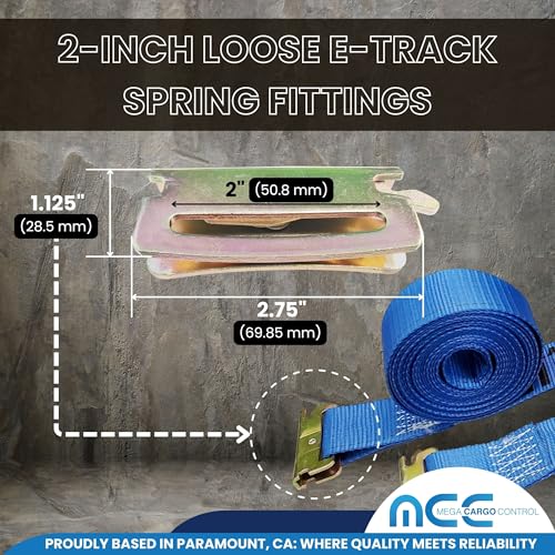 Mega Cargo Control E Track Logistic Tie Downs, 4 Pack 2" x 20' Blue E-Track Ratchet Straps for Trailers, Trucks, ATV, Cars - 1,466 Lbs WLL Heavy Duty - color: Blue, size: 4 Pack