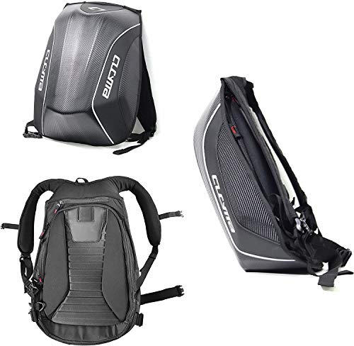 Waterproof Motorcycle Backpack With Reflective Strip Helmet Storage Stealth Holder Carbon Fiber Hard Shell Large Capacity Motocross Racing Riding Turtle Bag Expanded Capacity thickened
