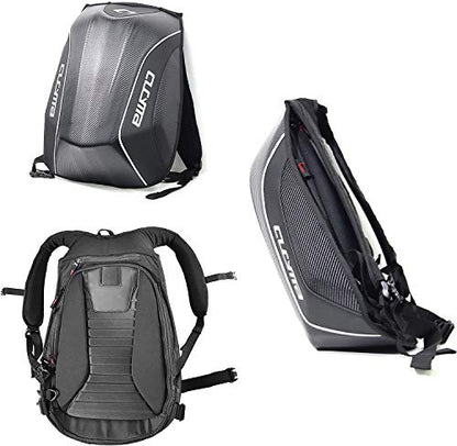 Waterproof Motorcycle Backpack With Reflective Strip Helmet Storage Stealth Holder Carbon Fiber Hard Shell Large Capacity Motocross Racing Riding Turtle Bag Expanded Capacity thickened