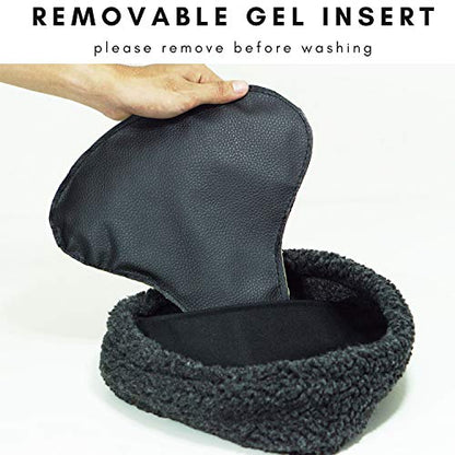 Vincita Imitation Sheepskin Bicycle Seat Cover & Gel Padding - for Wide Seat Spin Bike, Cruiser Exerciser - Imitation Wool/Fleece/Fur Cushion Cover & Removable Gel Insert - size: Large