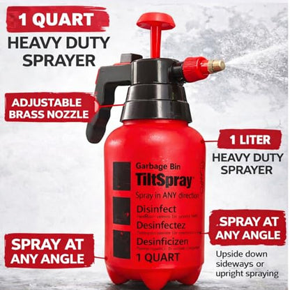 TiltSpray 32oz Spray Bottle – Sprays Upside Down & Any Angle, Heavy Duty Cleaning Sprayer for Hard-to-Reach Areas, Kitchen, Bathroom, Plants & Car Detailing – Leak Resistant, Adjustable Nozzle