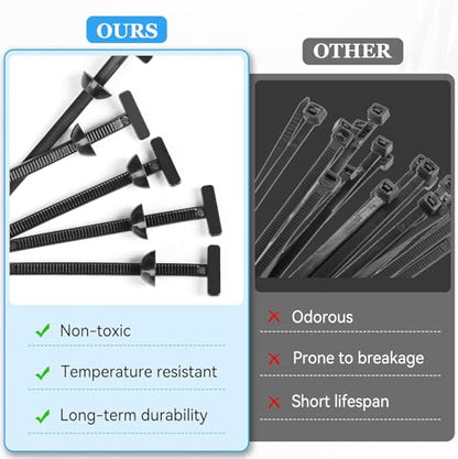 20PCS Universal Nylon Cable Tie Buckle Kit - Heavy Duty Self-Locking Rivets with UV-Resistant Push Mount Clips, Automotive Grade Fasteners for Fender Liners Engine Guards Wiring Organization