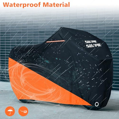 SUNPIE Motorcycle Cover for Sport Bikes Cruiser, All Weather Protection Waterproof Outdoor Covers Fit up to 96.4 inch Motorbike Windproof Design UV Resistant Scratch Proof - size: Motorcycle Cover (96.5 x 41.3 x 55.1 inch)