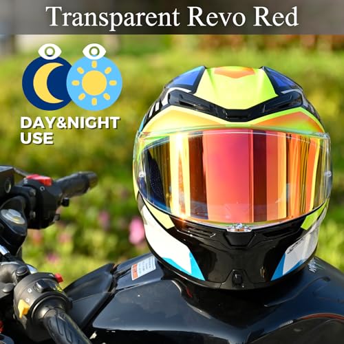 Compatible With K6S Visor K6 Face Shield Replacement Tinted Visor Helmet Accessories (Transparent Revo Red) - color: Transparent Revo Red