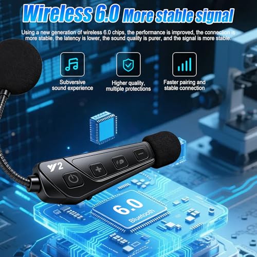 OBEST Motorcycle Bluetooth Headset, Motorcycle Communication System with Auto-Answering Call, Bluetooth 6.0 & IP56, Outdoor Headset for Motorcycling Skiing and Climbing