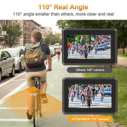 Bike Camera Rear View AHD with Night Vision & 110° Wide Angle | Universal Bicycle Camera for E-Bikes, MTB, Road Bikes, Wired Plug and Play, Fits Handlebar Diameter 18-42 mm