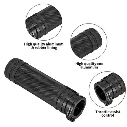 Motorcycle 1" Hand Grips Handlebar Grips Cable Throttle Fit for Harley Touring Street Glide Road King Road Glide Electra Glide Dyna Softail - color: #1 Black
