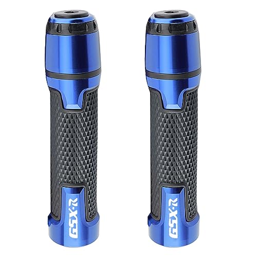 2pcs 22mm 7/8" Motocycle Handlebar Grip Ends Set, Fit with S.uzuki GSXR GSX-R GSXS 600 750 1000 (Blue) - color: Handlebar - Blue