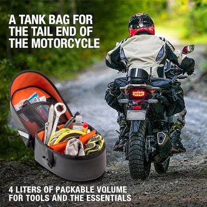 Giant Loop Klamath Tail Rack Pack, 4-liter Soft Luggage Motorcycle Bag, Secures to Any Motorcycle Tail Rack or Dirt Bike Rear Fenders (Black 2023)