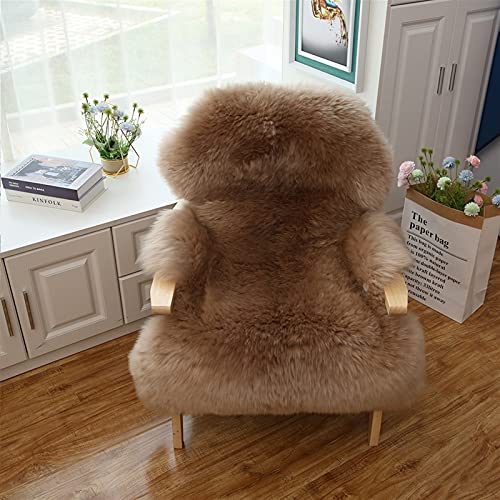 Real Genuine Sheepskin Rug Natural Fur Rug Sheep Skin Rugs Full Sheepskin Rugs Authentic Sheep Skin Throw Lambskin Seat Covers for Chairs Wool Seat Pad Cushion (2.3X3.28 ft) - color: 4