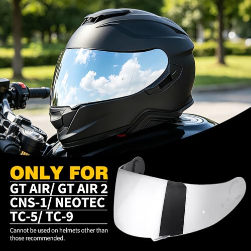GT Air Visor Repalcement for GT Air 2, Outer Face Helmet Shield Compatible with CNS-1/Neotec/TC-5/TC-9 Accessories (Chrome Silver) - color: Chrome Silver