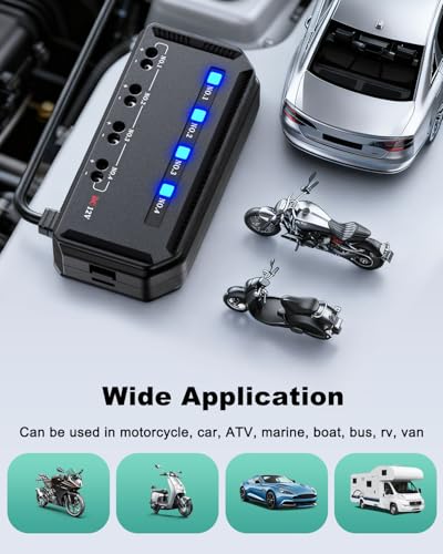 12V Fuse Block, 20A Motorcycle Fuse Relay Box Kit with LED Warning Indicator 4 Circuits, Motorcycle Fuse Box Holder Automotive Fuse Block for Vehicle Car Motorcycle ATV UTV