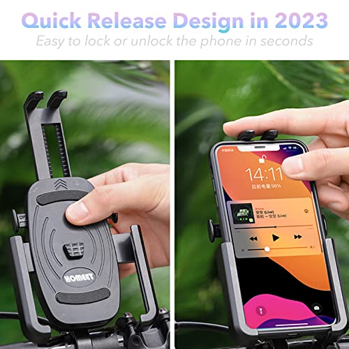 Motorcycle Phone Mount, Aluminum Alloy Scooter Cellphone Holder Moped Rearview Mirror Smartphone Universal Mount for 4.0''-7.0'' Smart Devices, 10mm Diameter, 360° Rotation, Quick Release - color: Aluminium Alloy