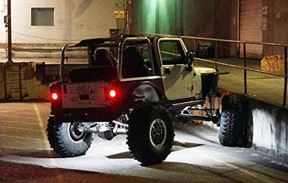 iJDMTOY 4pc Universal Fit 3-Chipset 9W High Power LED Rock Light Kit Compatible with Jeep Truck SUV Off-Road Boat, Xenon White - color: White
