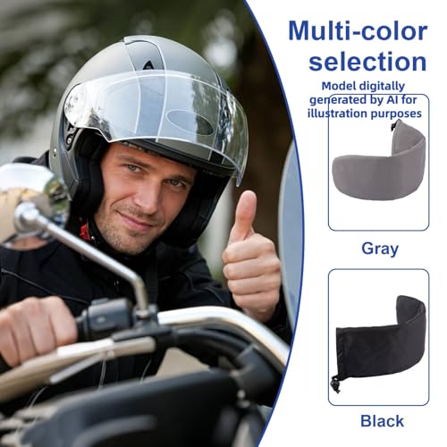 2 Pack Motorcycle Helmet Visor Bags, Scratch-Resistant Sleeve for Face Shield Storage & Travel, Universal Fit for Motorcycle Helmets, Includes Drawstring Closure (Black & Gray)