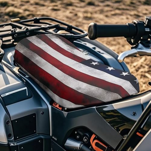 SEANATIVE American Flag ATV Seat Cover Four Wheeler Seat Cover Water-Resistant Universal Compatible with Most Motorcycle Seat Cushion Breathable ATV Seat Padded Protector - color: American Flag