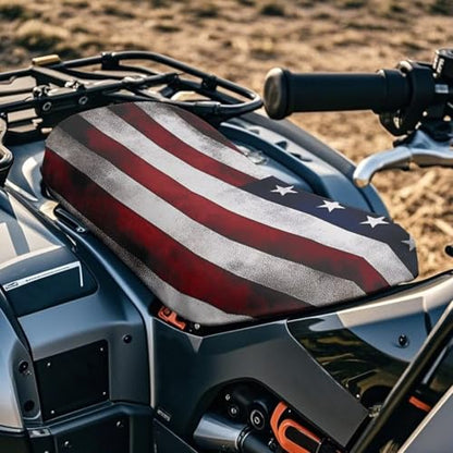 SEANATIVE American Flag ATV Seat Cover Four Wheeler Seat Cover Water-Resistant Universal Compatible with Most Motorcycle Seat Cushion Breathable ATV Seat Padded Protector - color: American Flag