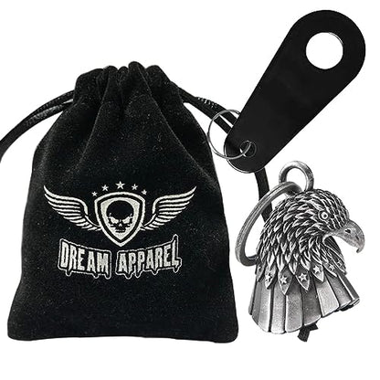 Dream Apparel Motorcycle Bell Guardian Angel Drive Away Gremlin, Biker Bell for Men Women Rider Riding, Good Luck Gift - color: Eagle Head