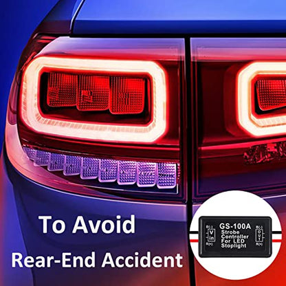 DIANN 4pcs GS-100A Brake Light Flasher Strobe LED Flash Module Flash Strobe Controller 12-30V for Cars, Trucks, Motorcycles, Bicycles