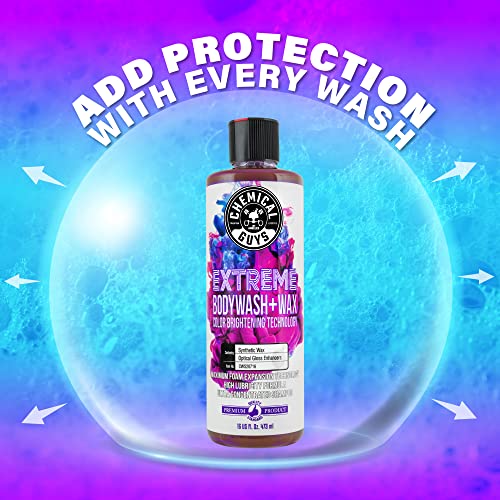 Chemical Guys Extreme Bodywash & Wax Foaming Car Wash Soap, (Works with Foam Cannons/Guns or Bucket Washes) For Trucks, Motorcycles, RVs & More, 32 fl oz, Grape Scent - size: 32 Fl Oz (Pack of 1)