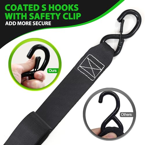 STARLEAPARTS Transom Tie Down Kits (2PK) -2" x 48" Boat Transom Straps - 1,200lb Break Strength Boat Straps for Trailer, Boat or Kayak Secure(Black) - color: Black