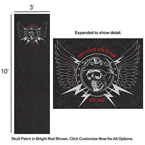 PIG Personalized Motorcycle Mat | Animal with Wings | 3' x 10' Custom Text Motorcycle Parking Mat | PM70057POR-3X10T-BK