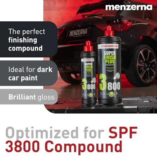 menzerna 3.5 Inch 2X Premium Polishing Pads Finish I High Shine Finishing Buffer Pad I Body Repair Buffing & Polishing I with Safety Edge, Velcro Attachment I Washable & Long Lasting - style: Finish Cut Pad