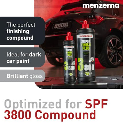 menzerna 3.5 Inch 2X Premium Polishing Pads Finish I High Shine Finishing Buffer Pad I Body Repair Buffing & Polishing I with Safety Edge, Velcro Attachment I Washable & Long Lasting - style: Finish Cut Pad
