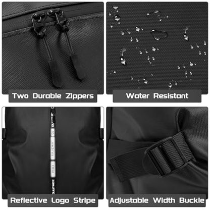 Motorcycle Backpack, Waterproof Helmet Backpacks for Men Large Capacity Storage Motorcycle Bag with Reflective Stripe - size: Large
