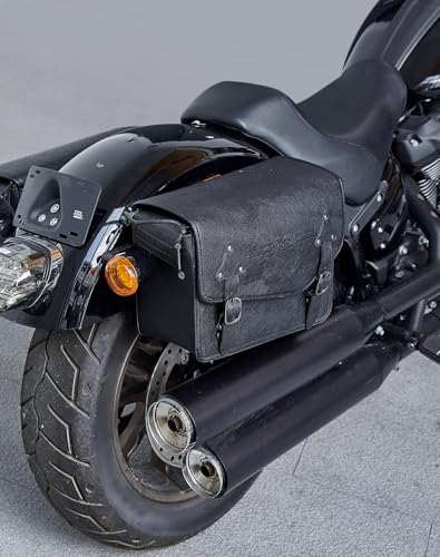 KEMIMOTO Motorcycle Saddlebags with/Turn signal Moving Backwards 24L Saddle Bags Motorcycle PU Leather Luggage Bags Compatible with Softail Sportster Dyna Models