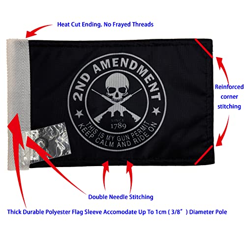 Durable Motorcycle Flag 2nd Amendment #1 Keep Calm And Ride On 6 x 9 Inch - color: 2nd Amendment #1, size: 6X9