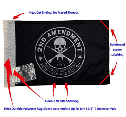 Durable Motorcycle Flag 2nd Amendment #1 Keep Calm And Ride On 6 x 9 Inch - color: 2nd Amendment #1, size: 6X9