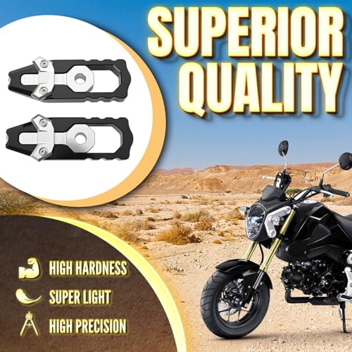 Canitu 2Pcs Black Swingarm Tensioner Axle Adjusters, Billet Aluminum Motorcycle Rear Axle Chain Spool Mods Chain Adjusters Adjusting Tool for Honda Grom 125 2014-2021 - color: BLACK
