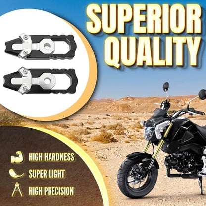 Canitu 2Pcs Black Swingarm Tensioner Axle Adjusters, Billet Aluminum Motorcycle Rear Axle Chain Spool Mods Chain Adjusters Adjusting Tool for Honda Grom 125 2014-2021 - color: BLACK